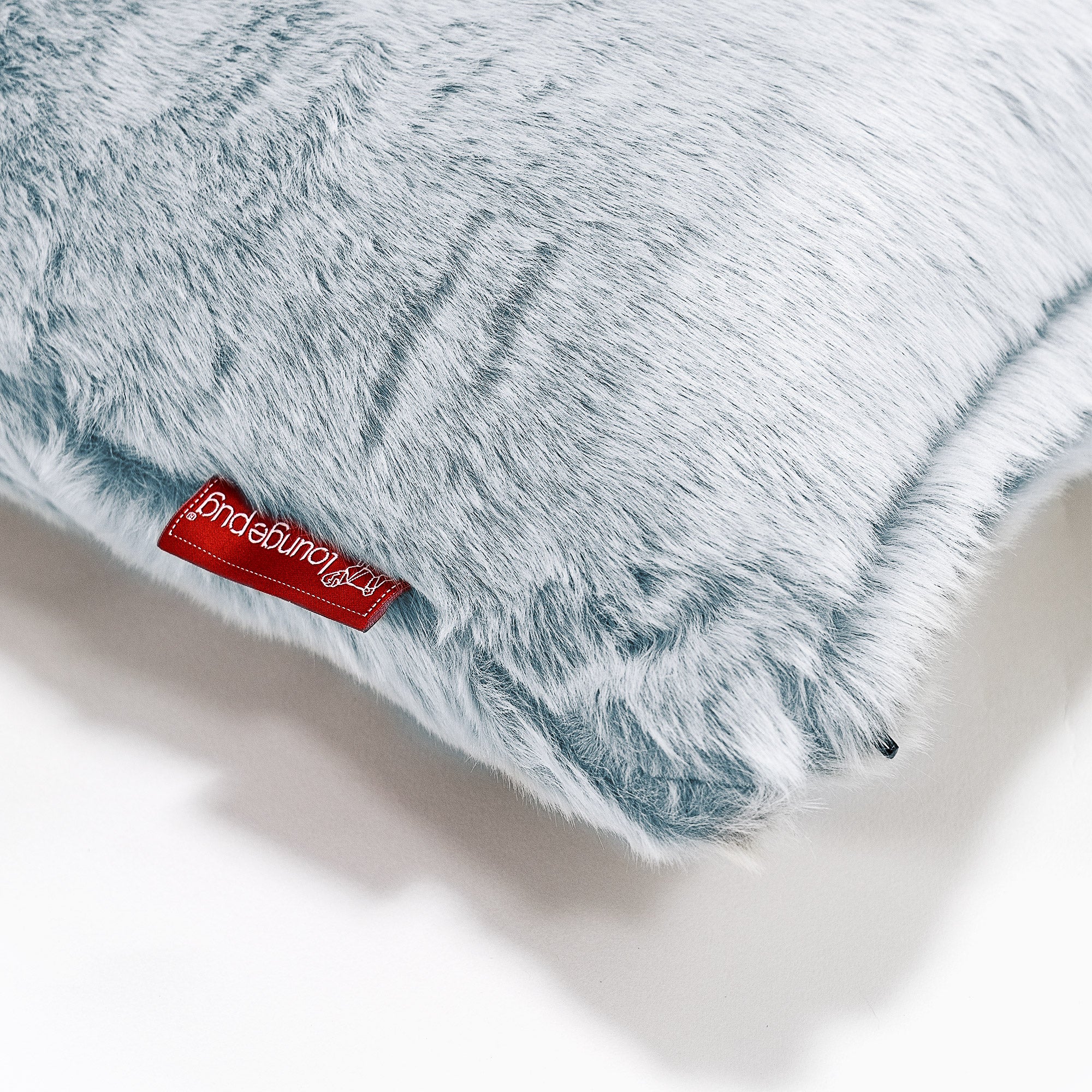 Kuddfodral 47 x 47cm - Fuskkaninpäls Gammelblå - Image 3